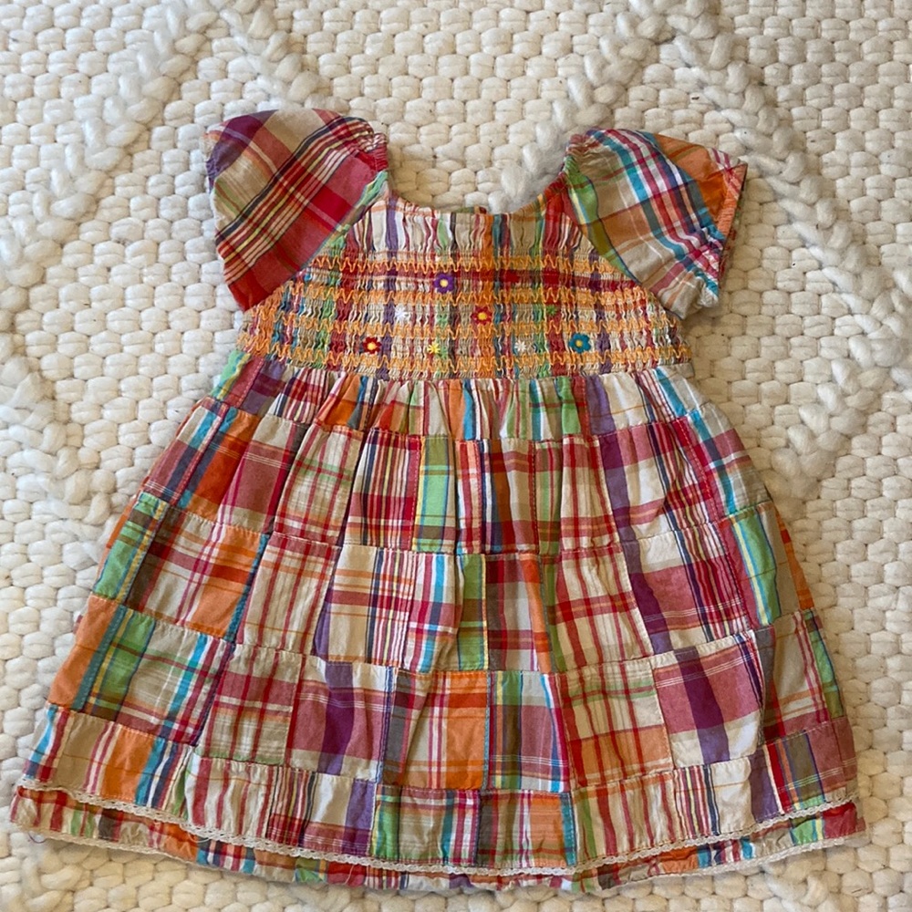 Sweet smocked plaid dress